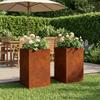 Garden Planter 2 Pcs Rustic Look 30 x 30 x 40 cm