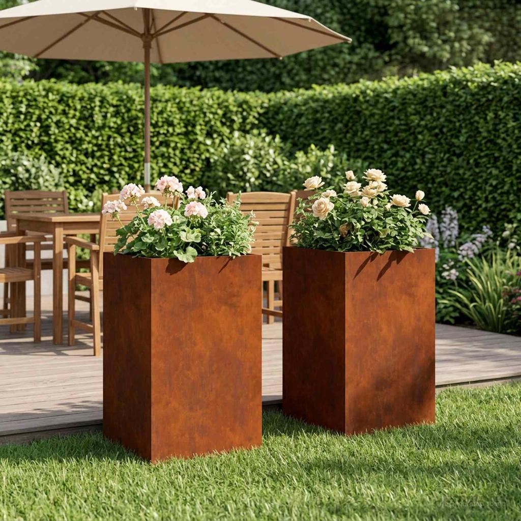 Garden Planter 2 Pcs Rustic Look 30 x 30 x 40 cm
