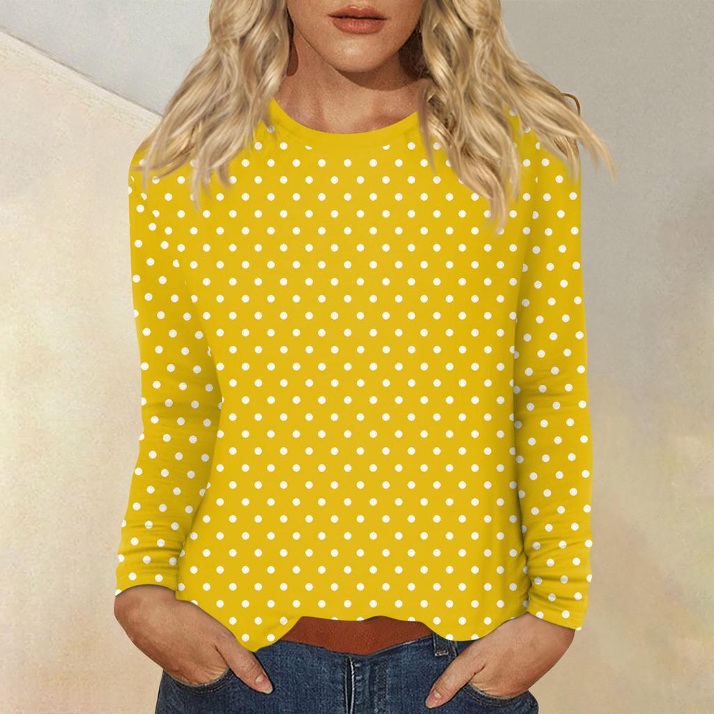Women's Daily Casual Long-sleeved Printed O-neck Top