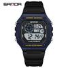 SANDA 2202 Fashionable Men's Electronic Watch Sports Multifunctional Waterproof LED Single Display Small Square Electronic Watch