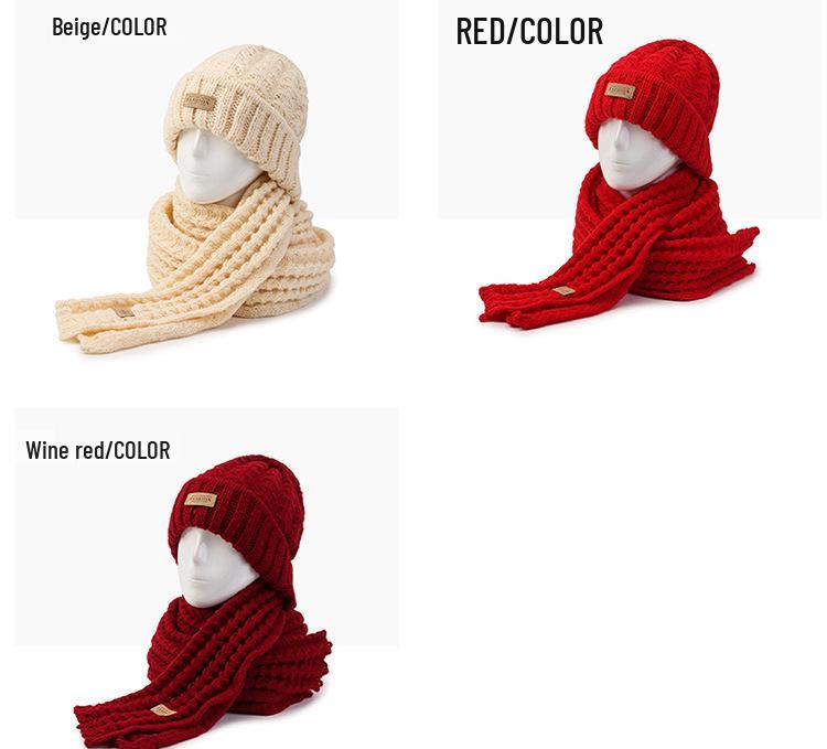 Damen Koreanischer Strickmützen- und Schal-Set – Winter Warm, Vielseitiges Design