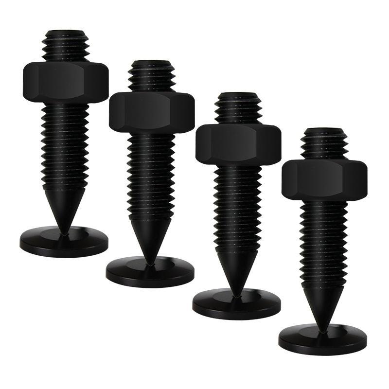 4Sets M6 M8 M10 Spike Feet Cone Stand Base Speaker Isolation Pad Mat Foots Floor Pc Tv Monitor Subwoofer Cd Amp Shock Proof