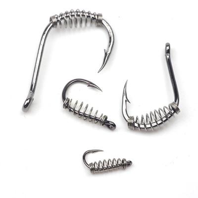10pcs Spring Fishing Hooks Stainless Steel Barbed Swivel Explosion Hooks Jig for Carp Fly Fishing