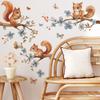Fun-b48 Cartoon Painted Squirrel Climbing Tree Children's Bedroom Living Room Wall Beautifying Wall Stickers