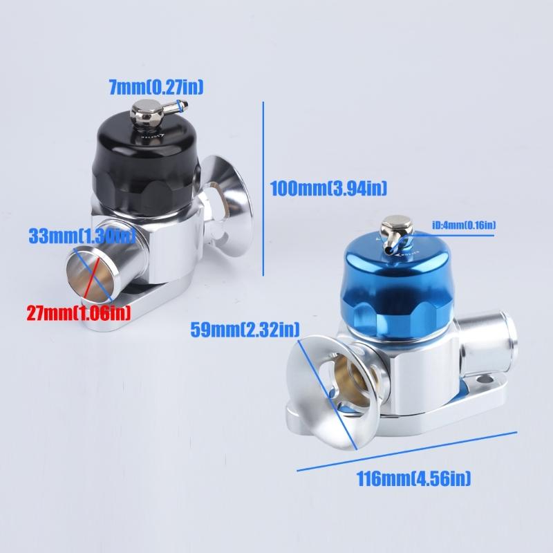 Double Port Turbos Blow Off Valves Metal for Vehicles Turbos Modification, Valves Pack with Trumpet Outlet and Installation Hardwares
