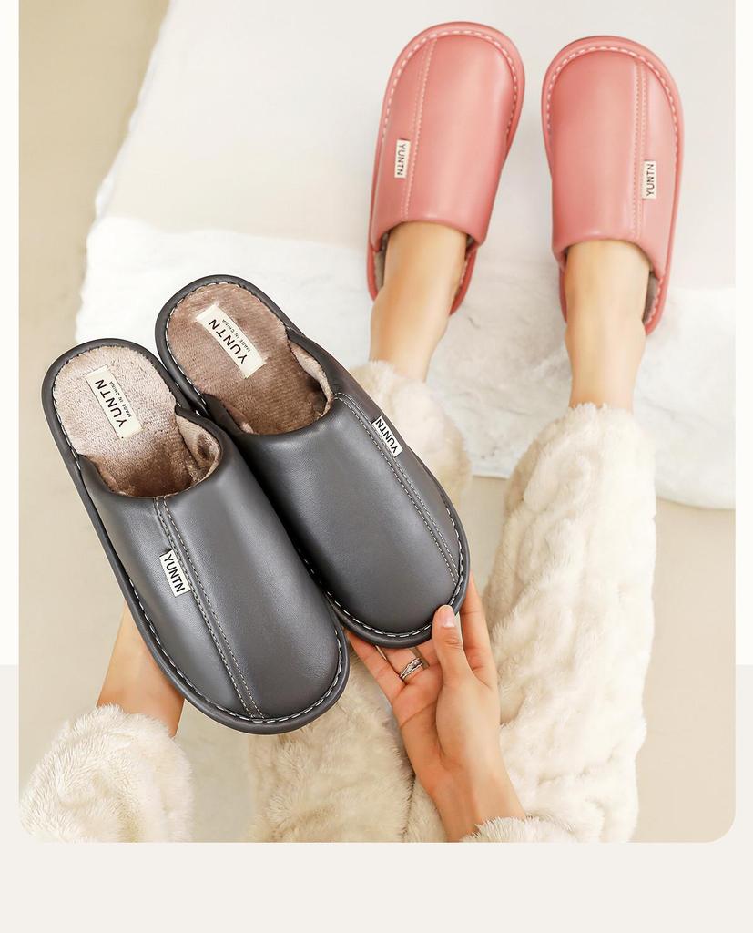 Wolken Wasserdichte Rutschfeste Baumwollpantoffeln - Weiche Sohle Indoor Warm PU-Leder für Paare, Männer & Frauen - Perfekt für Herbst & Winter