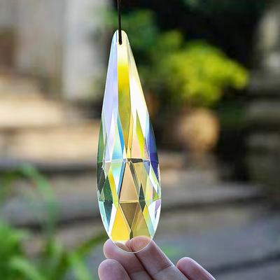 Attrape-soleil en Cristal Arc-en-ciel 120mm Prismes Suspendus pour Fenêtre Verre Facetté Goutte d'eau Poursuiveur de Lumière Solaire Attrapeur Pendentif Décor de Jardin