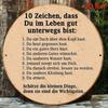 Good Signs of Life Vintage Round Metal Wall Art Poster for Living Room Decor