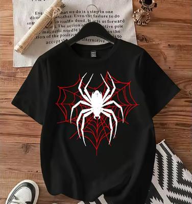 Lässiges Spinnen-Rundhals-Kurzarm-Damen-T-Shirt Frühling Sommer Koreanischer Stil T-Shirts Oberteile Damen Grafik Gothic T-Shirt Kleidung