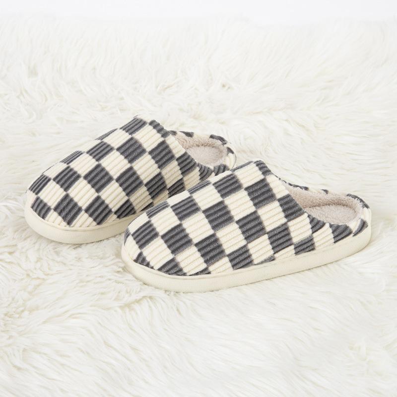 Winter New Home Thermal Cotton Shoes Wool Bag and Couple Thick-soled Cotton Slippers