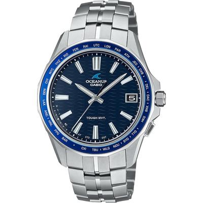 Ceas Casio Oceanus (OCW-S400-2AJF) [Produs Oficial Japonez] Fabricat în Japonia, Manta, Bluetooth, Solar Controlat Radio, Cristal Safir, Albastru Bărbați