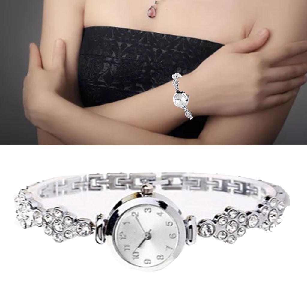 Montre Femme Alliage Montre Bracelet Élégante Tendance Strass pour Travail de Bureau Voyage d'Affaires