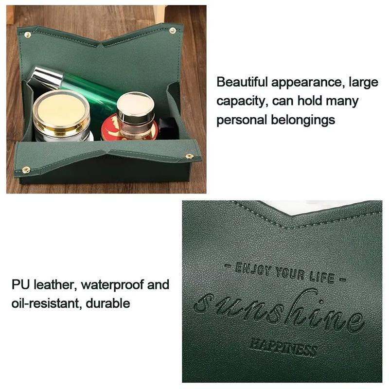 New Living Room Dining Room Tissue Box Environmentally Friendly Leather Multi-purpose Solid Color Creative Napkin Storage Box