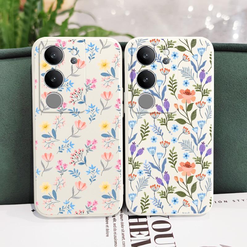 Brilliant Floral Phone Case For VIVO V50 V40 V30 V29 V29E V27 V27E V23 V23E V21 V20 Y20 Y12 Y21 Y22 Pro Silicone Cover