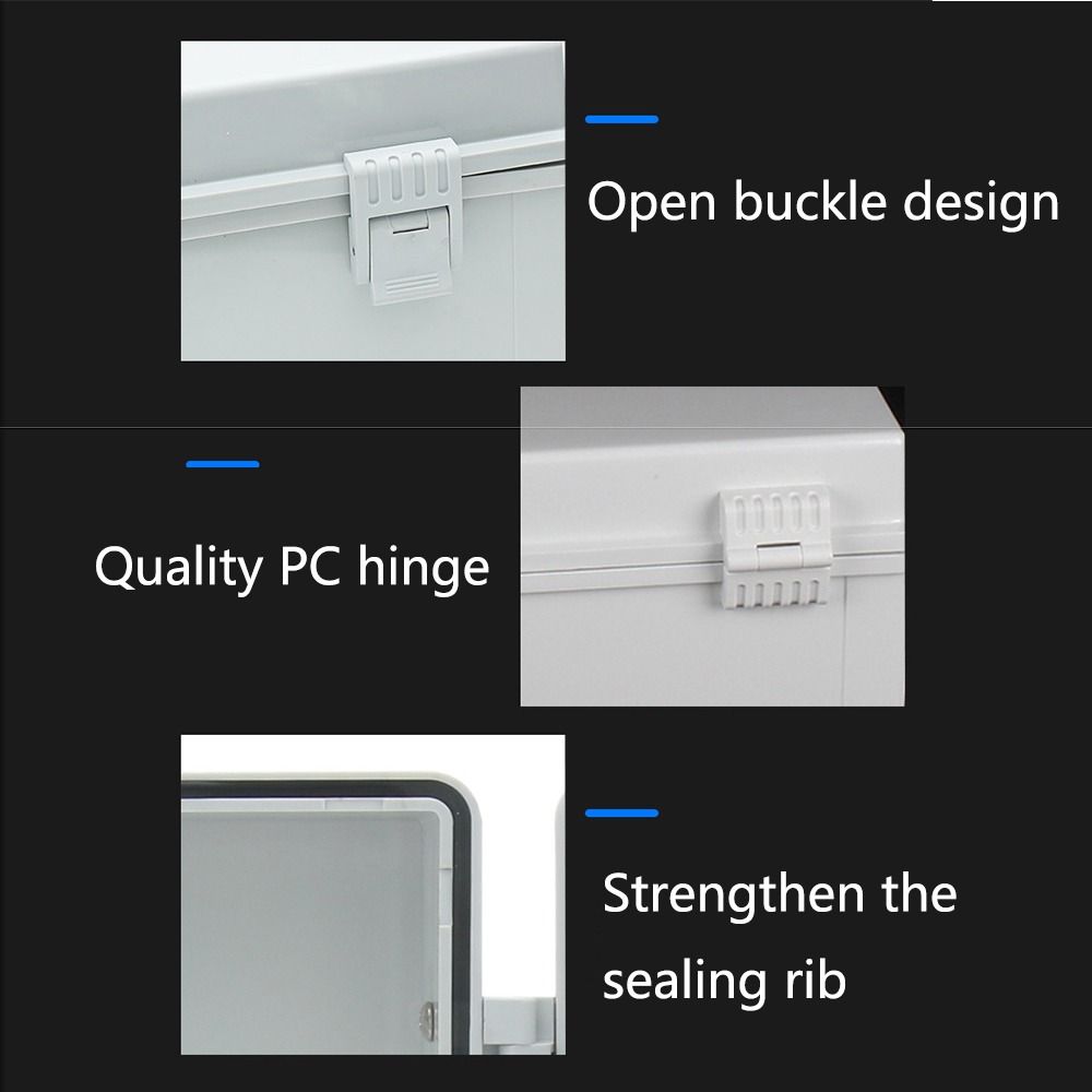 Dustproof Junction Box Gray/Transparent Cover Electrical Enclosure Box Distribution Box Outdoor