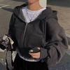 Casual Long-Sleeve Hooded Sweatshirt - Trendy, Versatile, Solid Color, Fashionable Outerwear