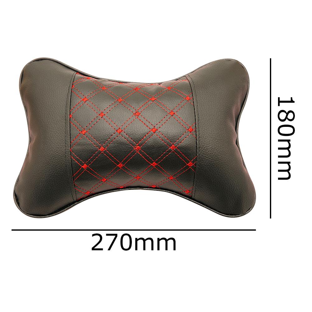 Knitted Car Pillows Headrest PU Leather Pain Relief Auto Car Neck Rest Car Seat Head Neck Rest Cushion Car Interior Accessories