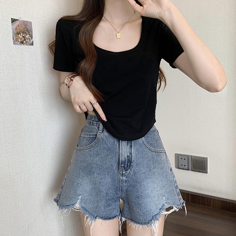

2026 Summer Plus Size Slimming Round Neck Short Sleeve T-shirt - Trendy American Design 3XL