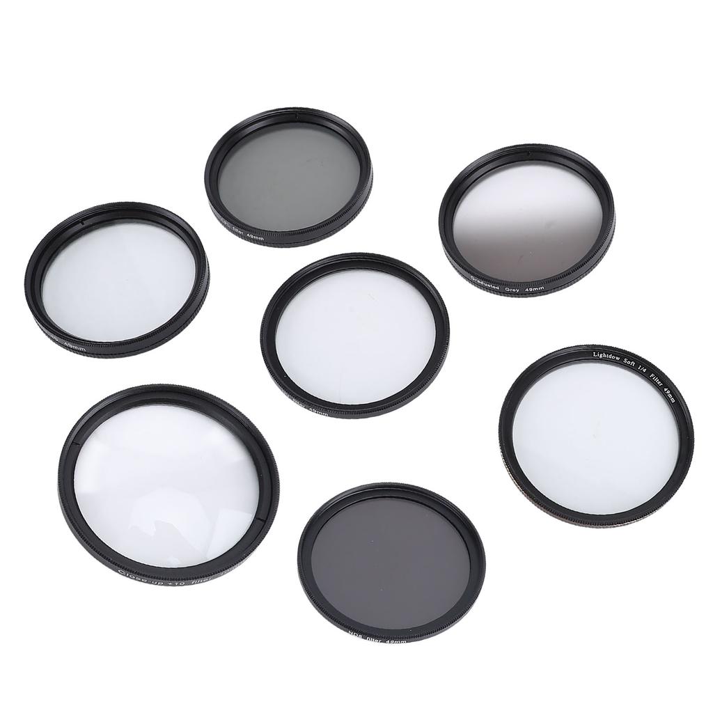 Camera Lens Filter Kit UV CPL ND8 Soft White Graduated Grey 10X Macro 6 Points Star Filter Set for Photography