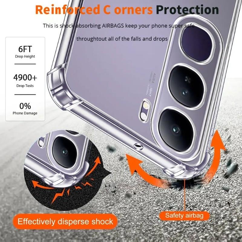 VIVO V50 V40 V30 V29 V27 V25 V23 V21 V20 V15 Pro V19 Neo V21E V23E V25E V27E V29E V30E V40 Lite Shockproof Clear Phone Case Airbag Soft TPU Cover