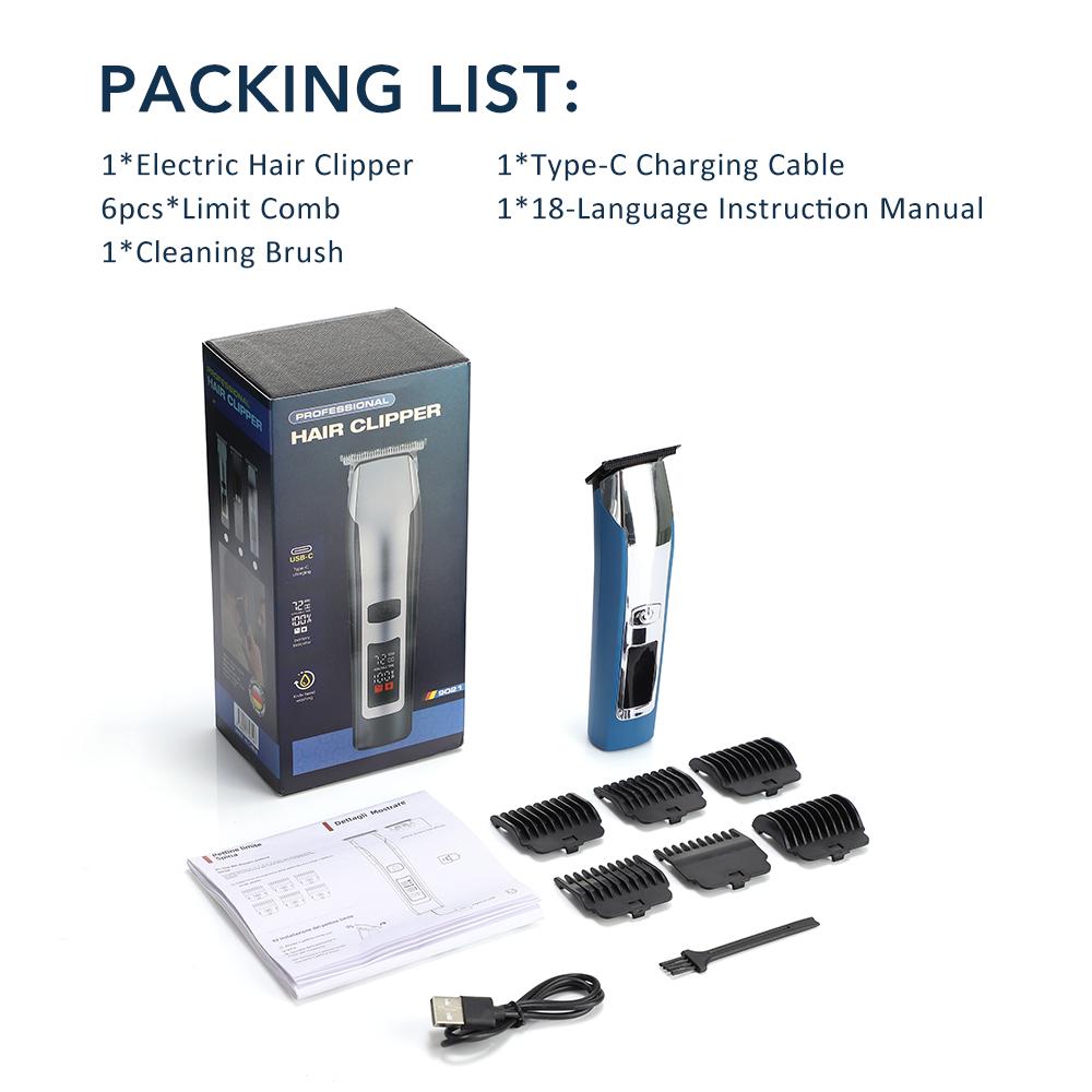 Men's Electric Hair Clipper Cordless Beard Trimmer Cutting Machine Detachable Blade Hair Trimmer  Detachable Blad Rechargeable