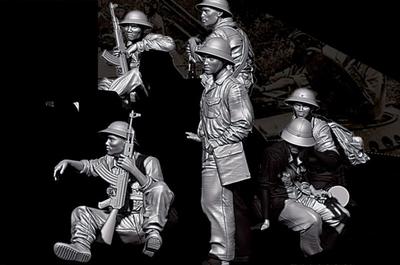Paracel Miniatures Сучасний набір піхоти Північного В'єтнаму Смоляний нерозфарбований набір MINI7239 1/72 (NVA) Танковий біг (6 Фігури) (Люди)