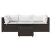 VidaXL Salon de jardin 4 pcs avec coussins Marron Résine tressée, ensemble de salon d'extérieur, ensemble de mobilier 319751