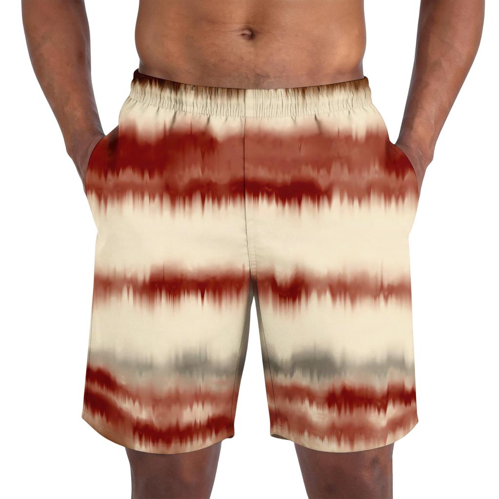 Herren Freizeitshorts mit elastischem Bund, Batikdruck, lockere Passform, leichte Sommer-Strandbekleidung für den täglichen Gebrauch