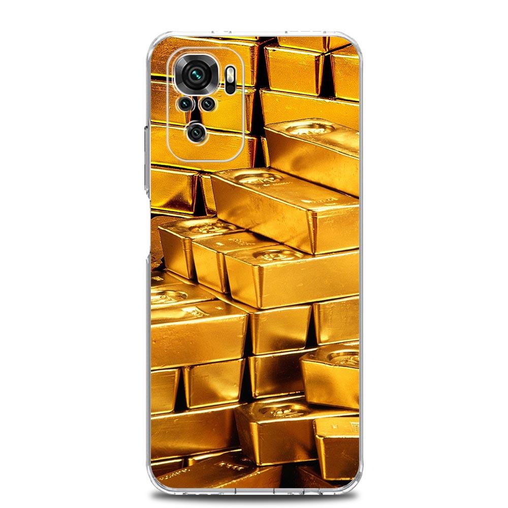 Handyhülle für Xiaomi Redmi Note 15 14 13 12 4G 10 11 Pro Plus 5G 14C 13C 12C 10C Klare Weiche TPU Hülle Gold Kunst