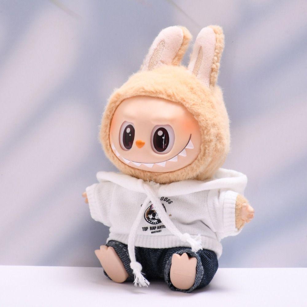 West Coast Labubu Doll's Hoodie Rap Dog 17cm Plush Dolls Clothes  Children Gift