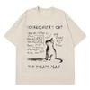 Schrodinger Cat Physics Quantum Mechanics Creative Print Summer Short-sleeved Cotton T Shirt Men Women Streetwear Loose T-shirts