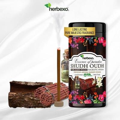 Herbexo Reine Oud Dhoop Sticks - Premium Oudh Dhoop für Aromatische Entspannung - Natürliche Oud Räucherstäbchen für Meditation & Entspannung