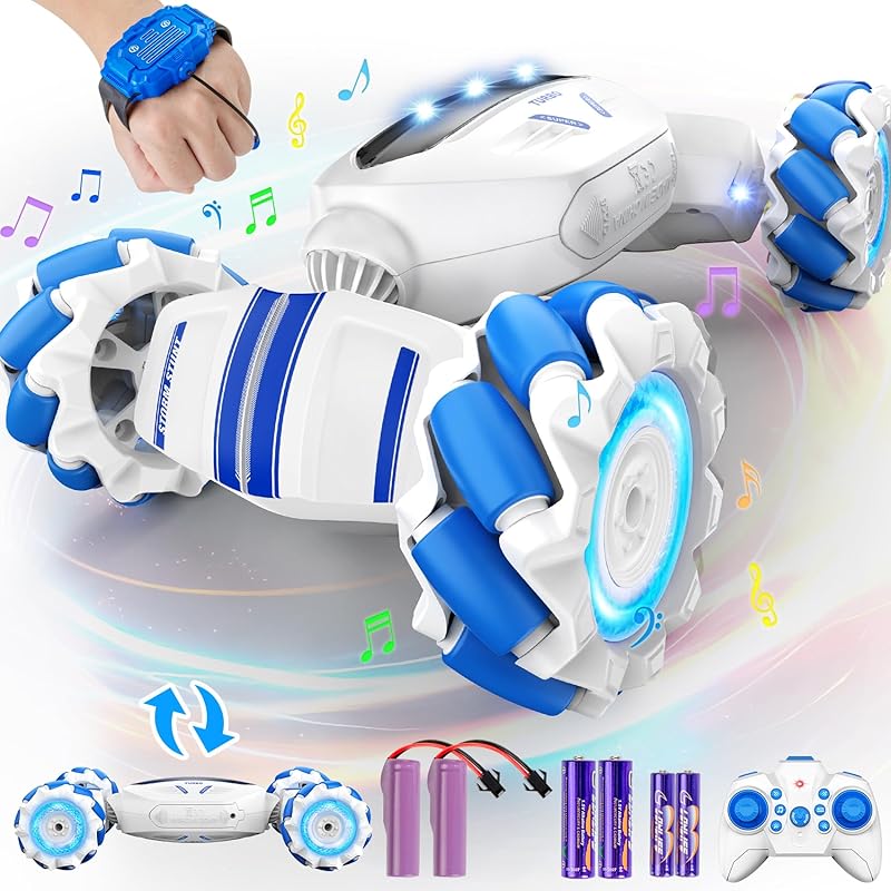 Remote Control Car RC Car, Gesture Sensing RC Stunt Car Boys Toys for 6-8 Years Old, Best Birthday Gifts for Kids, 4WD, 2.4Ghz, 360° Rotating, 2 белый