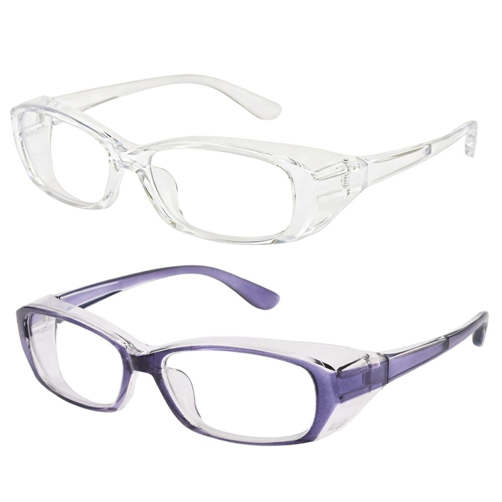 Safety Glasses, ANSI Z87.1, Anti-Fog UV Protection, Clear Lens, Side Shields, 2 Pair