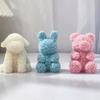 Valentine Silicone Rose Bunny-Mold Aromatherapy Candle Mold Epoxy Animal Plaster Mold for DIY Soap Present Candle Making