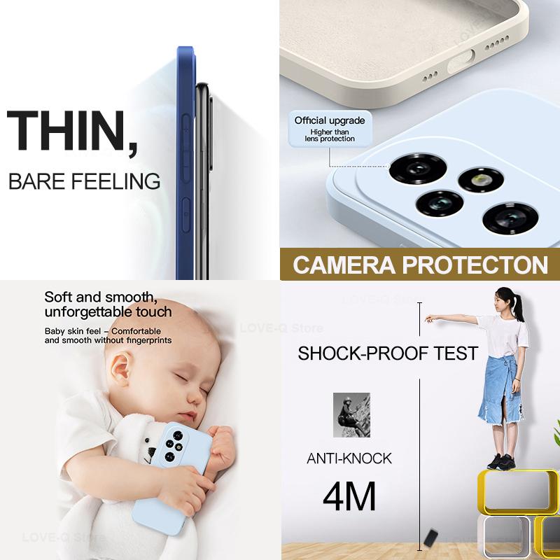 Funda para Honor 200 Pro Silicona Líquida Protector de Lente de Cámara Funda de Teléfono Para Honor 200 Pro Honor200 Pro 200Pro 5G Cubierta Trasera Suave