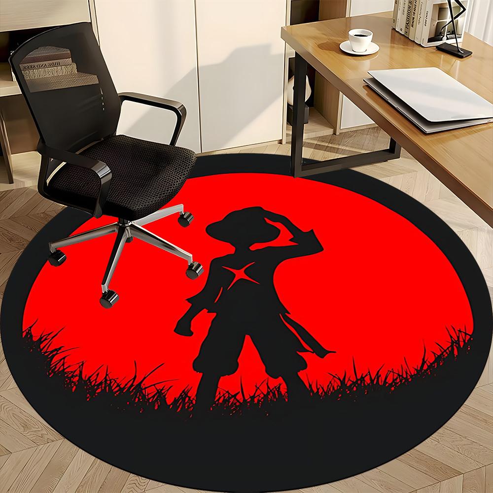 One Piece Luffy Office Round Area Rug, Indoor Mat Suitable For Office,Bedroom Living Room Home Decor, Room Deco a0908133
