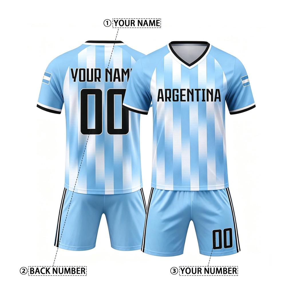 Customizable Team Jersey and Shorts Set Breathable Quick Dry Athletic Uniform for Sports Training and Matches