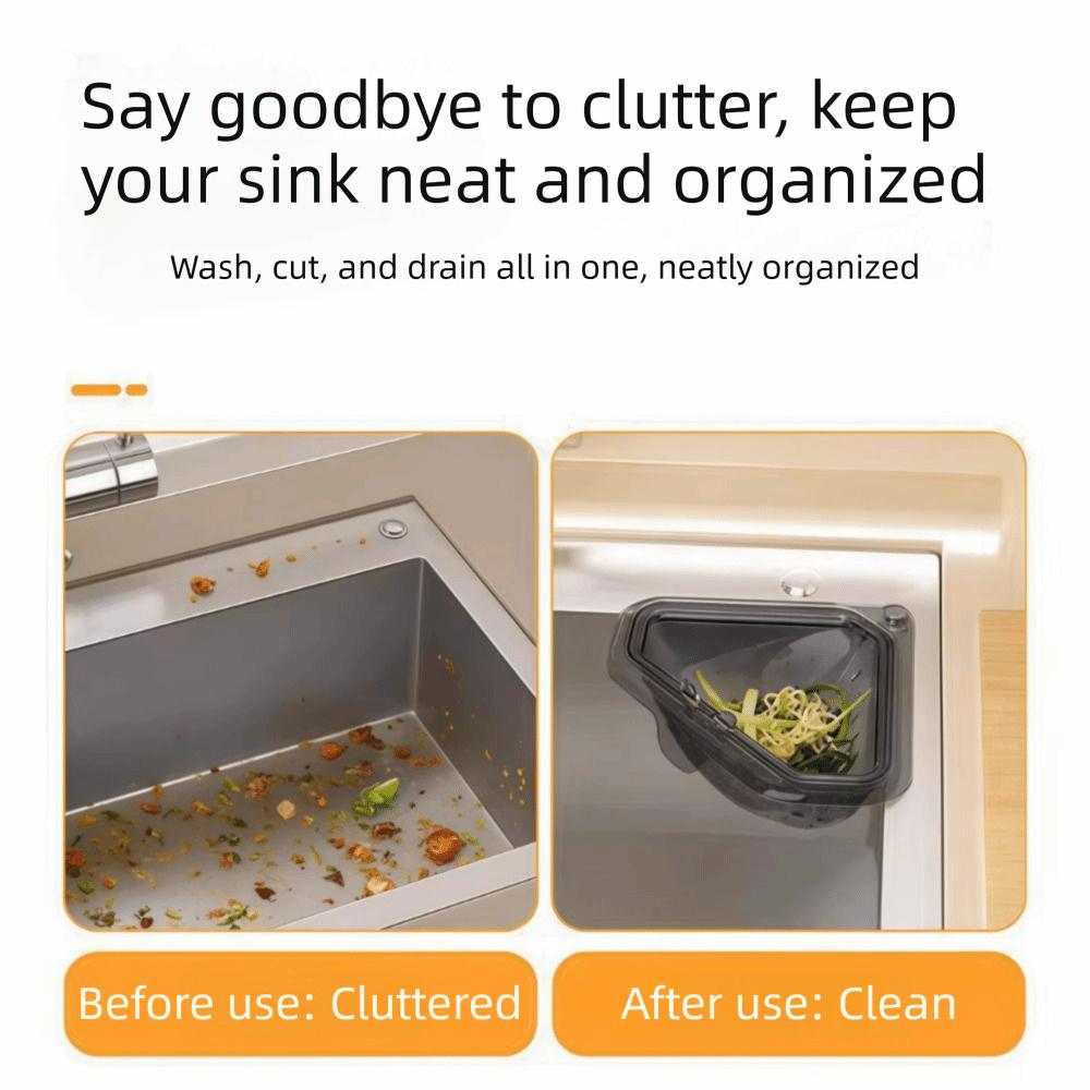 Anti-clogging Sink Drain Basket Triangle Shape Magnetic Drainage Strainer Food Scraps