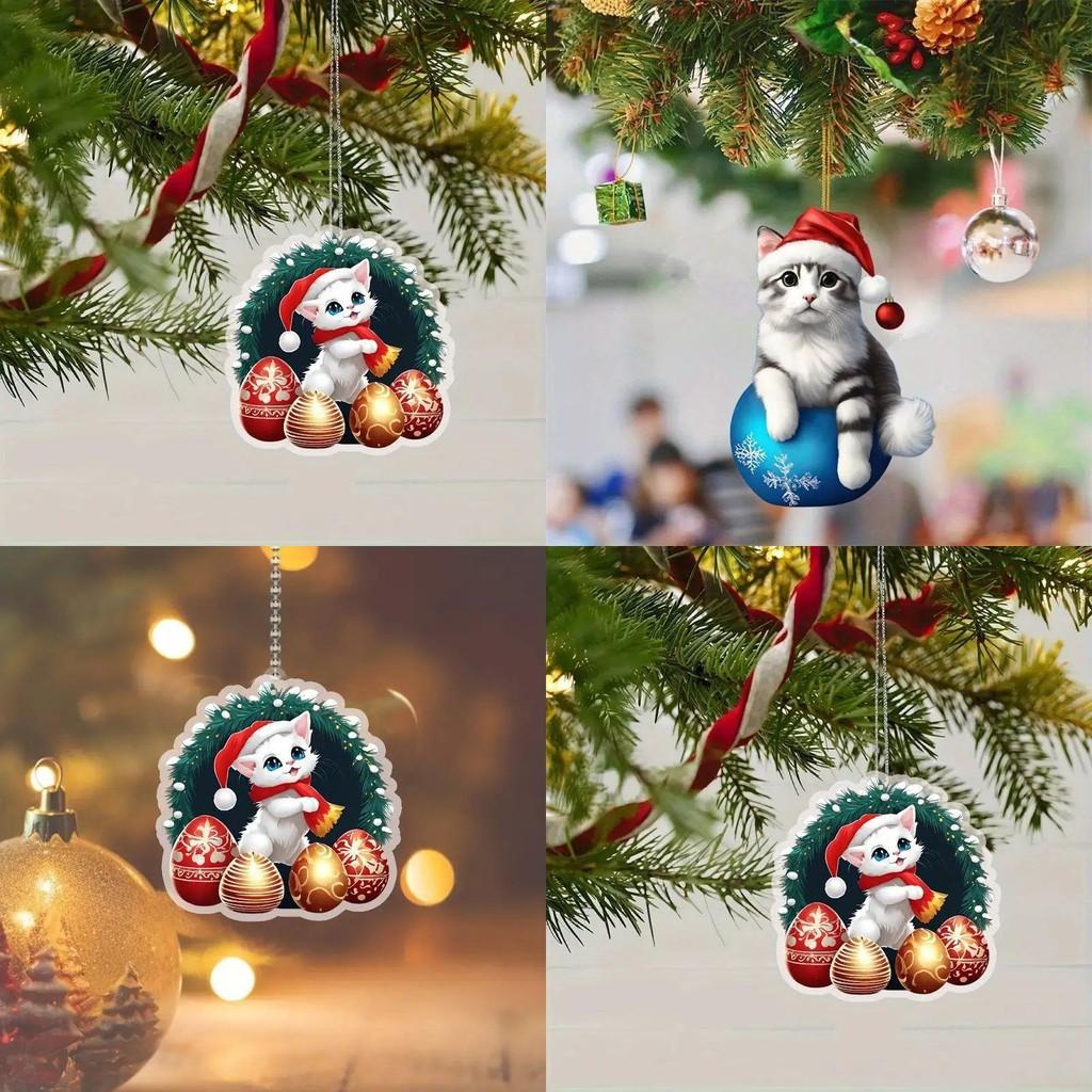 Adorable Christmas Tree Car Interior Decoration Hanging Ornament Acrylic Design