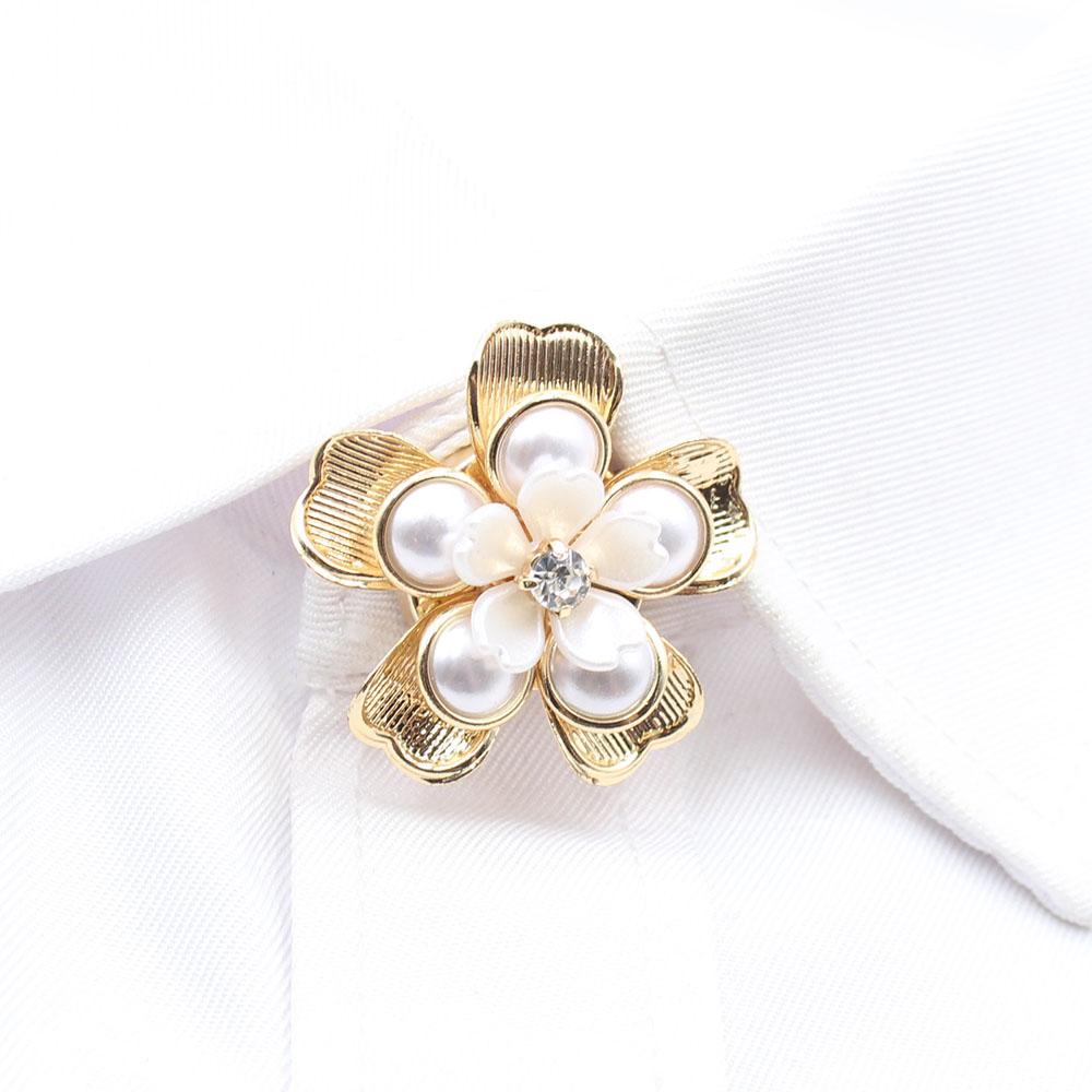 Retro 4-piece imitation pearl flower cufflinks French shirt set, DIY coat, suit multifunctional detachable alloy cufflinks acces