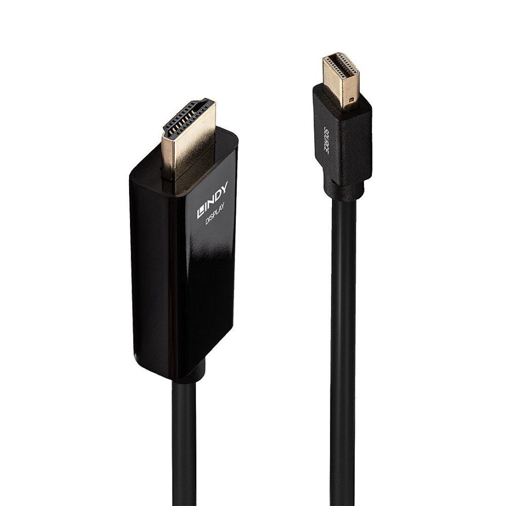 Kabel Adapter LINDY Mini DisplayPort - HDMI 10.2G 2m Czarny 4K UHD 30Hz