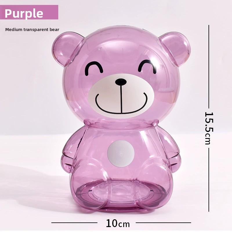 Transparent Cartoon Bear Piggy Bank & Candy Jar