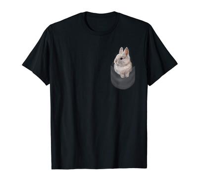 Pocket White Baby Rabbit T-Shirt