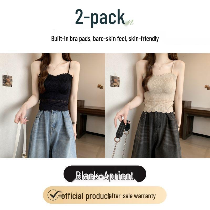 Women's Lace Camisole with Chest Pads: Beautiful Back, Bandeau, Lingerie, Outerwear, Sexy Summer Top