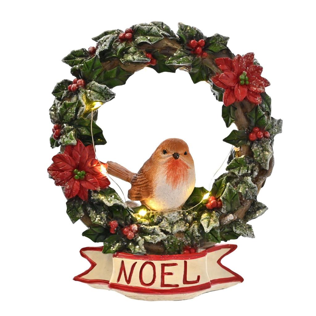 Robin Wreath Figurine