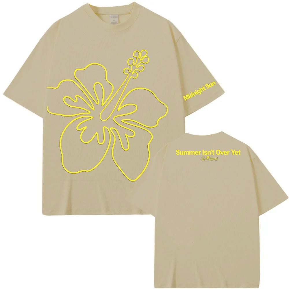 2026 Summer ZaraLarsson New Style T-Shirt Midnight Sun Summer Tee Fashion 100% Cotton T-shirt Comfortable O-neck Tops