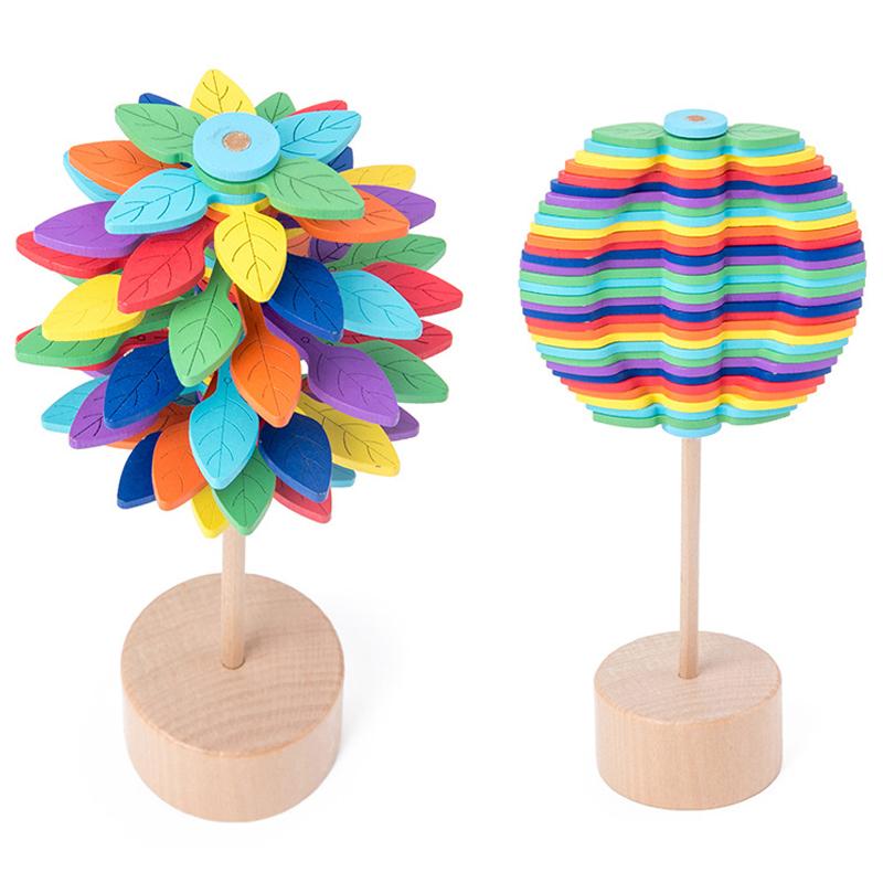 Holz-Lutscher-Spielzeug Drehen Fibonacci-Folge Kunst Kreative Idee Lustige Stressabbau Geschenke Für Erwachsene Kinder Jungen Mädchen