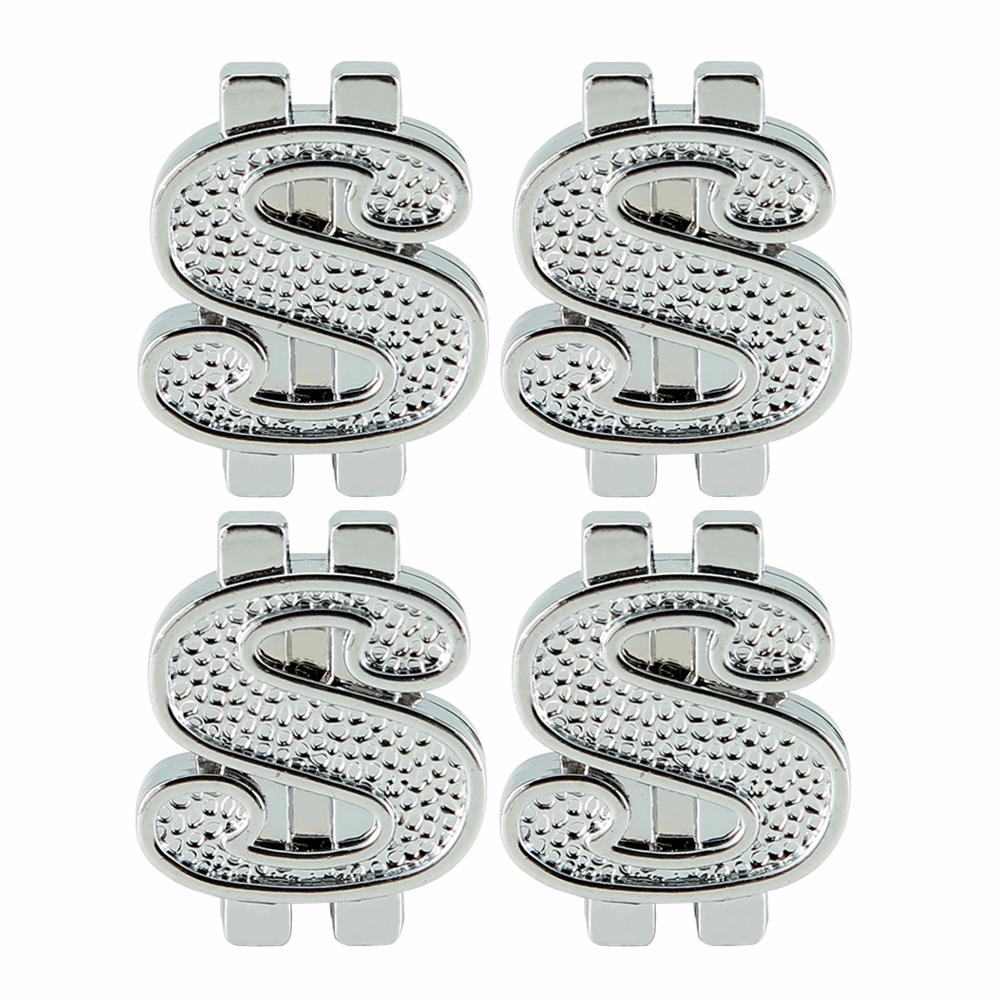 

AQTQAQ 4PCs New Arrial Aluminum US Dollar Car Tire Valve Stem Caps Tyre Air Dust Cover Truck Bicycle Wheel Valve Cap срібний
