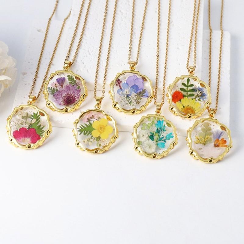 Collana Floreale in Resina Leggera Catena Regolabile per la Clavicola per Pelli Sensibili Accessorio Gioiello da Indossare Ogni Giorno
